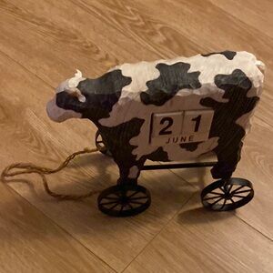 Black and White Cow Calendar Home Accent